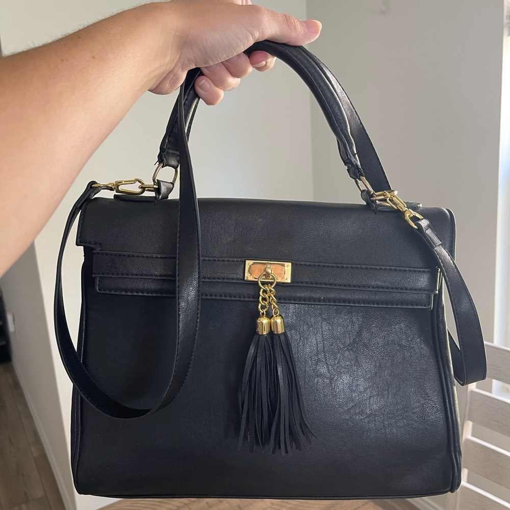 Aldo black satchel handbag purse